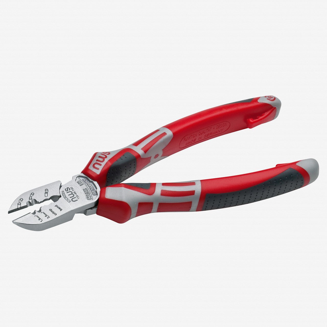 NWS 7.5" Electrician's Side Cutter - Matte Chromium - SoftGripp, Tethered Attachment - N-135-49-190 - KC Tool