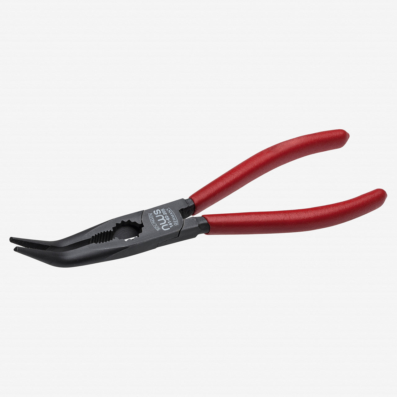 NWS 8" Chain Nose Pliers (Radio Pliers), angled 45 deg - TitanFinish - Plastic Grip - N-141-62-205 - KC Tool