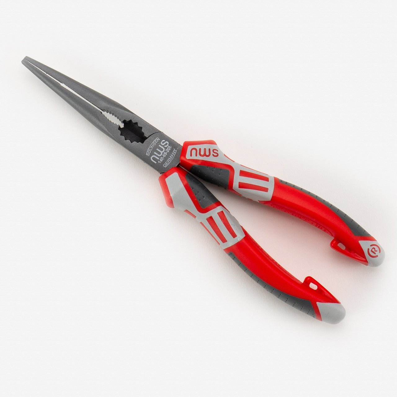 NWS 8" Chain Nose Pliers (Radio Pliers) - TitanFinish - SoftGripp, Tethered Attachment - N-140-69-205 - KC Tool