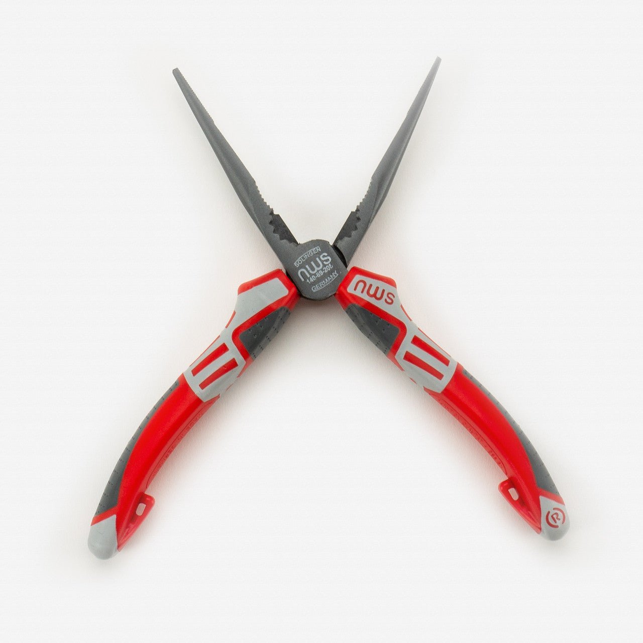 NWS 8" Chain Nose Pliers (Radio Pliers) - TitanFinish - SoftGripp, Tethered Attachment - N-140-69-205 - KC Tool