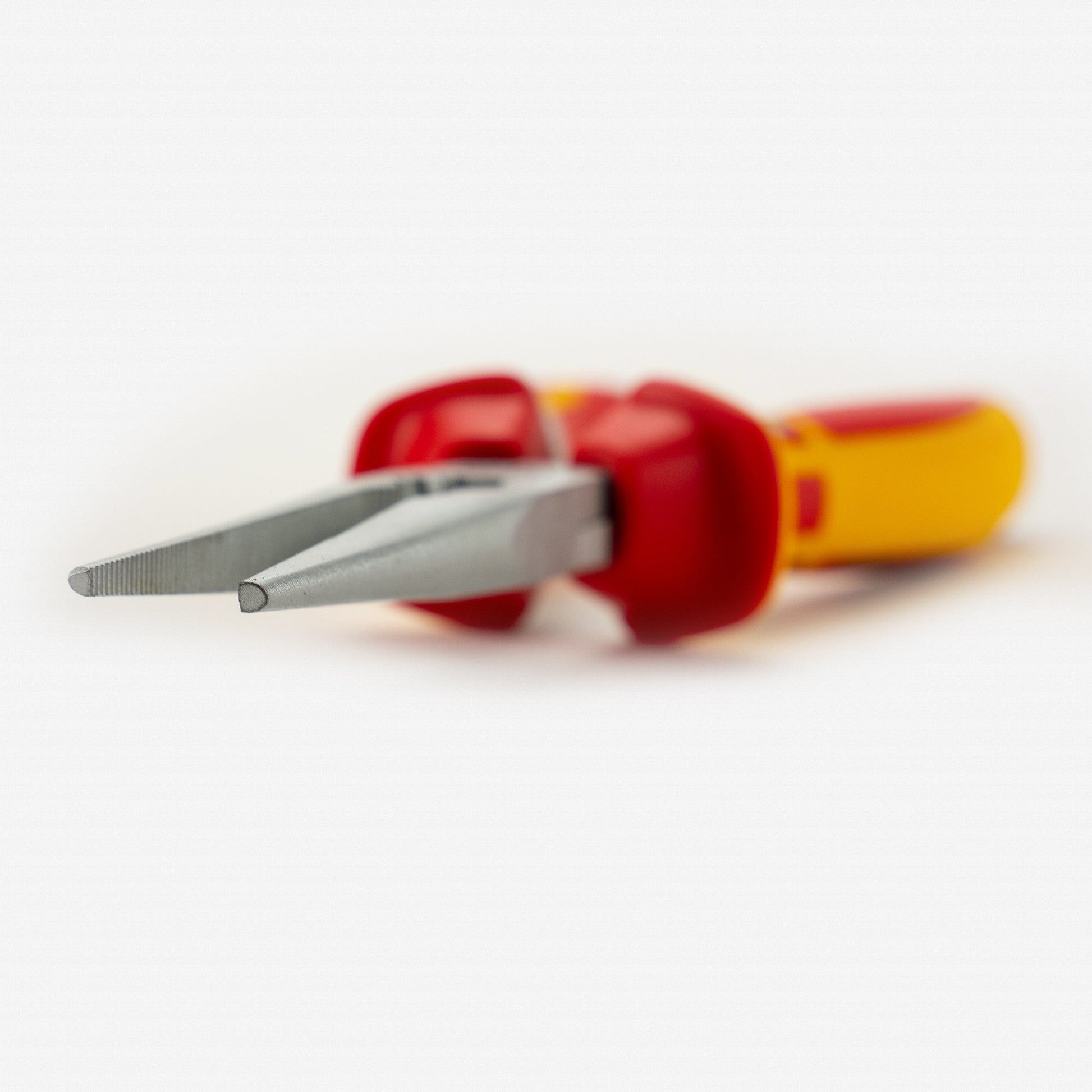 NWS 8" Chain Nose Pliers (Radio Pliers) VDE - Matte Chromium - SoftGripp, Tethered Attachment - N-140-49-VDE-205 - KC Tool