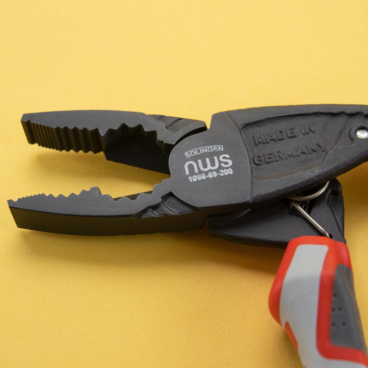 NWS 8" Ergonomic High Leverage Combination Pliers ErgoCombi - TitanFinish - SoftGripp, Tethered Attachment - N-1096-69-200 - KC Tool