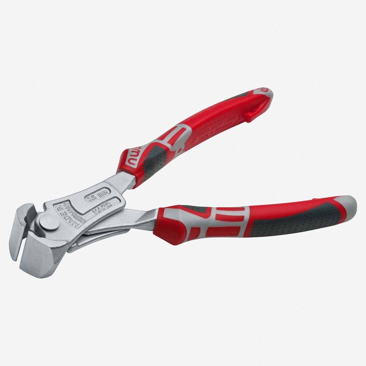 NWS 8" Heavy Duty Lever End Cutting Nipper PowerBolt - Matte Chromium - SoftGripp, Tethered Attachment - N-1311-49-200 - KC Tool