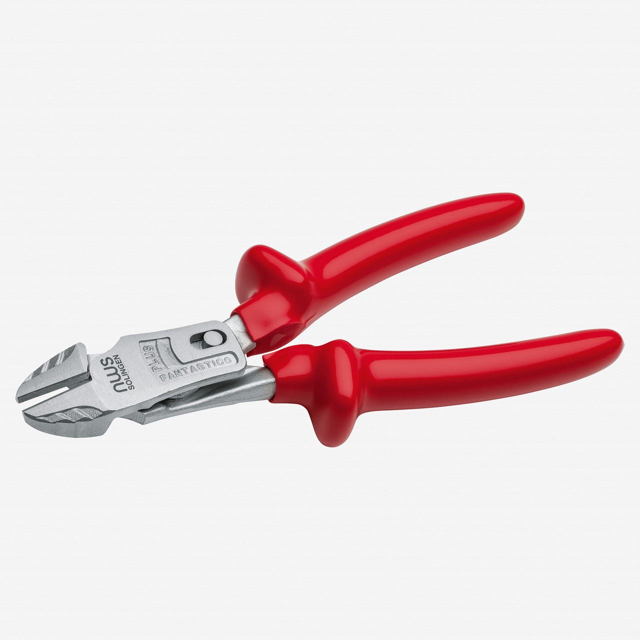 NWS 8" Heavy Duty Lever Side Cutter FantasticoPlus 1000V - Matte Chromium - Plastic Grip - N-138-43-200 - KC Tool