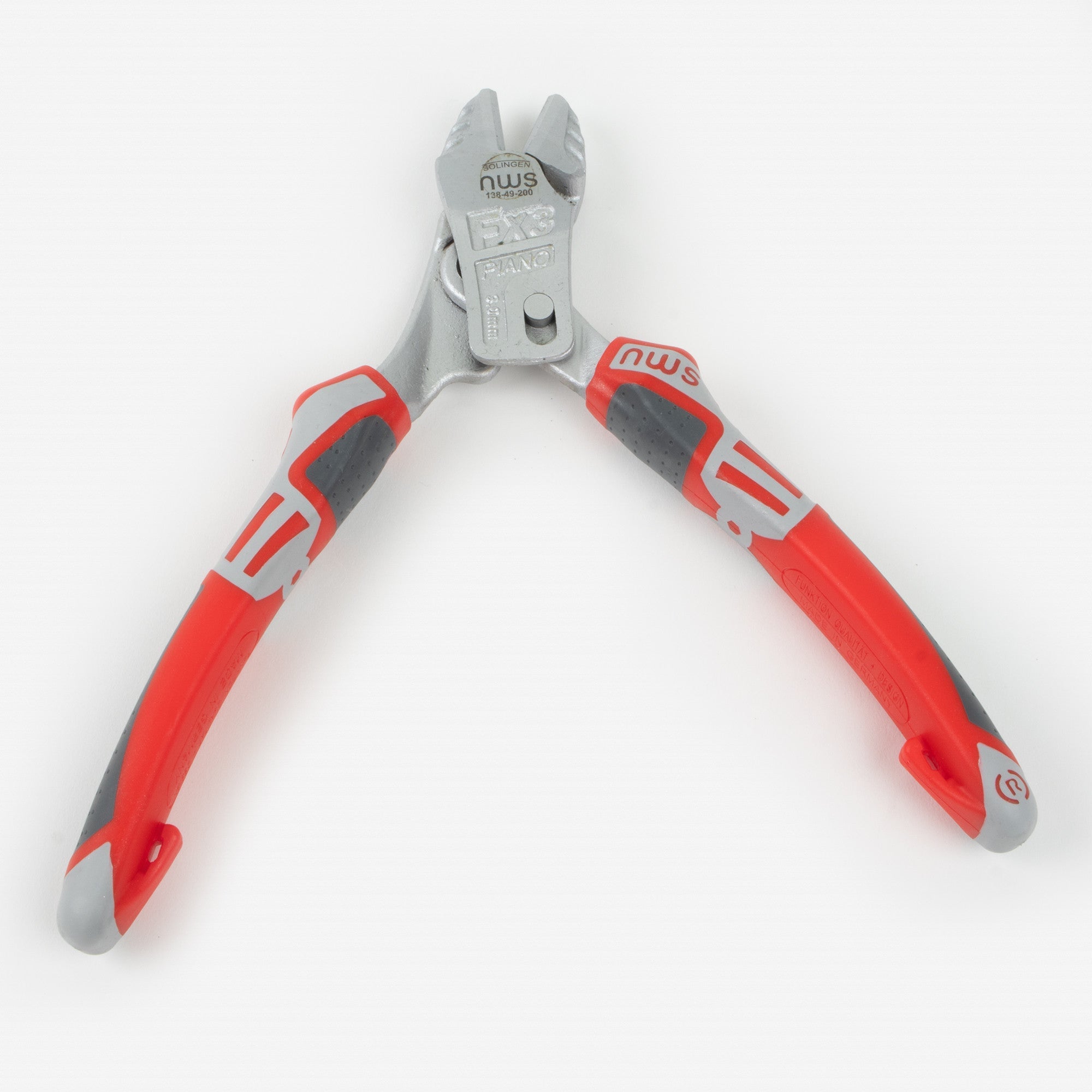 NWS 8" Heavy Duty Lever Side Cutter FantasticoPlus - Matte Chromium - SoftGripp, Tethered Attachment - N-138-49-200 - KC Tool