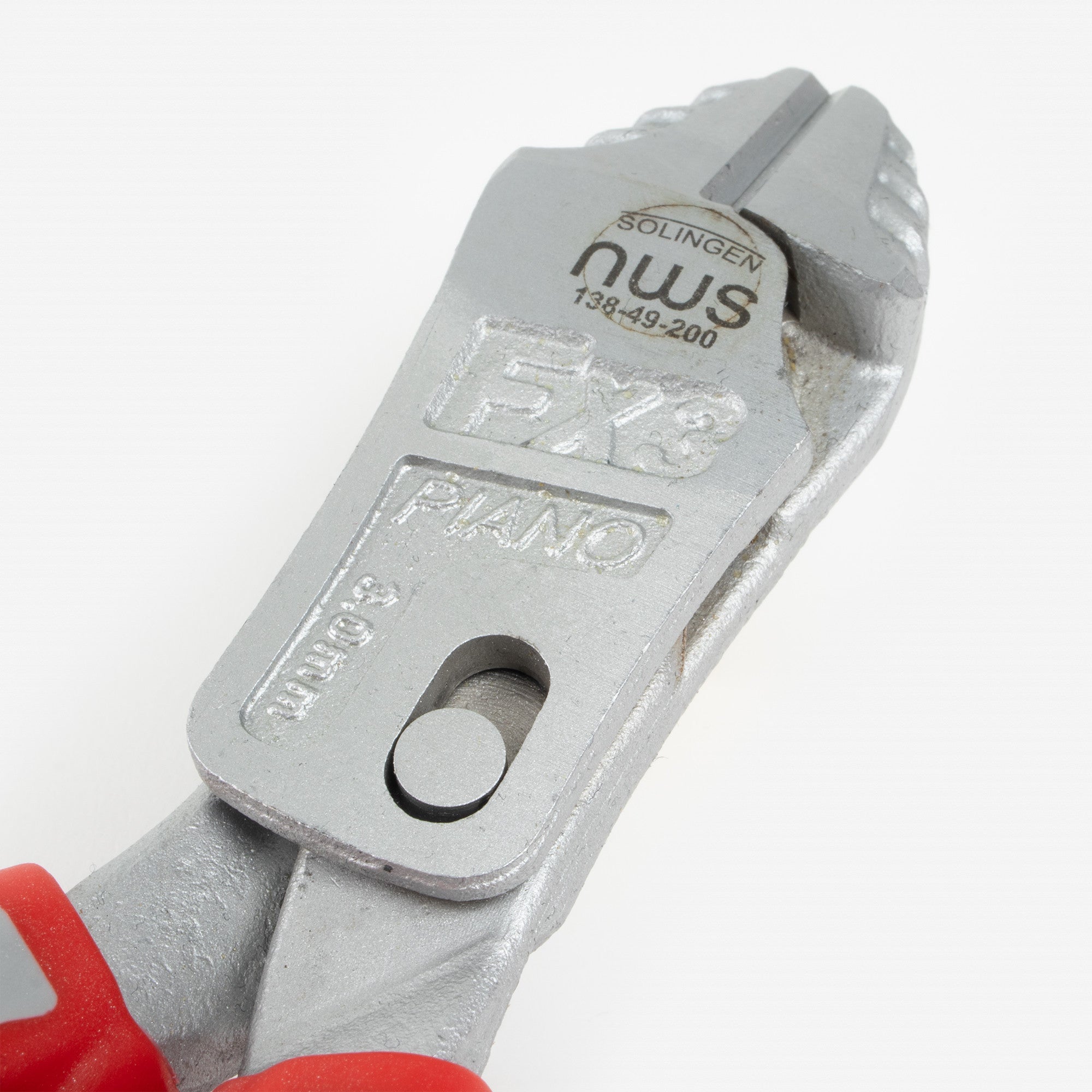 NWS 8" Heavy Duty Lever Side Cutter FantasticoPlus - Matte Chromium - SoftGripp, Tethered Attachment - N-138-49-200 - KC Tool