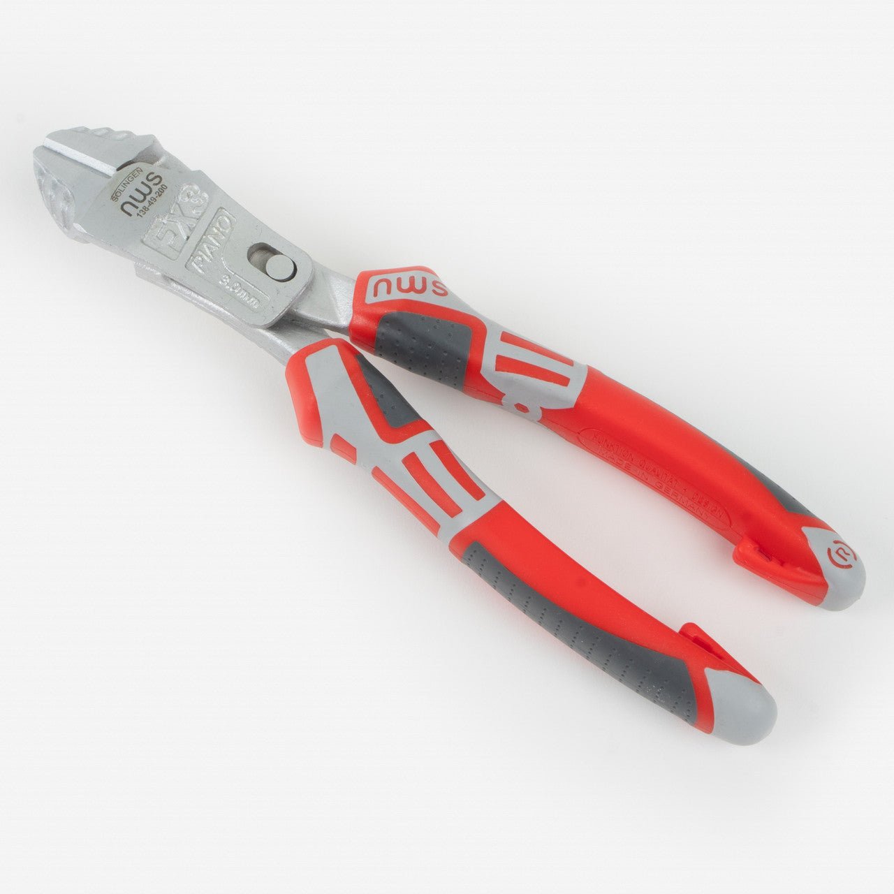 NWS 8" Heavy Duty Lever Side Cutter FantasticoPlus - Matte Chromium - SoftGripp, Tethered Attachment - N-138-49-200 - KC Tool