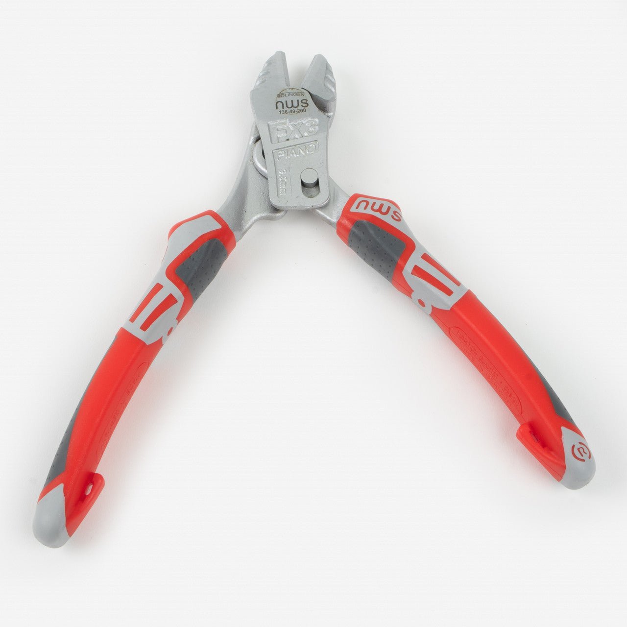 NWS 8" Heavy Duty Lever Side Cutter FantasticoPlus - Matte Chromium - SoftGripp, Tethered Attachment - N-138-49-200 - KC Tool