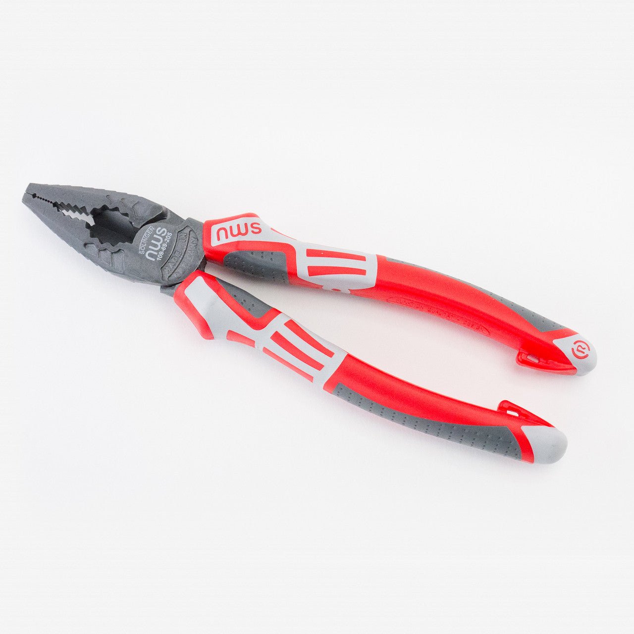 NWS 8" High Leverage Combination Pliers CombiMax - TitanFinish - SoftGripp, Tethered Attachment - N-109-69-205 - KC Tool