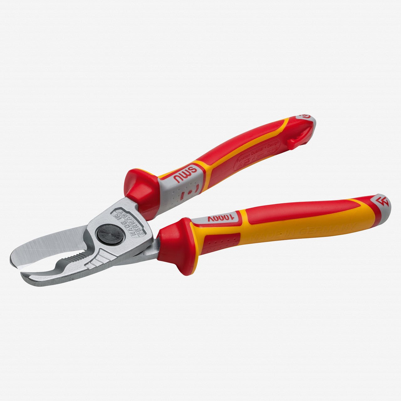 NWS 8.25" Cable Cutter VDE - Matte Chromium - SoftGripp, Tethered Attachment - N-043-49-VDE-210 - KC Tool