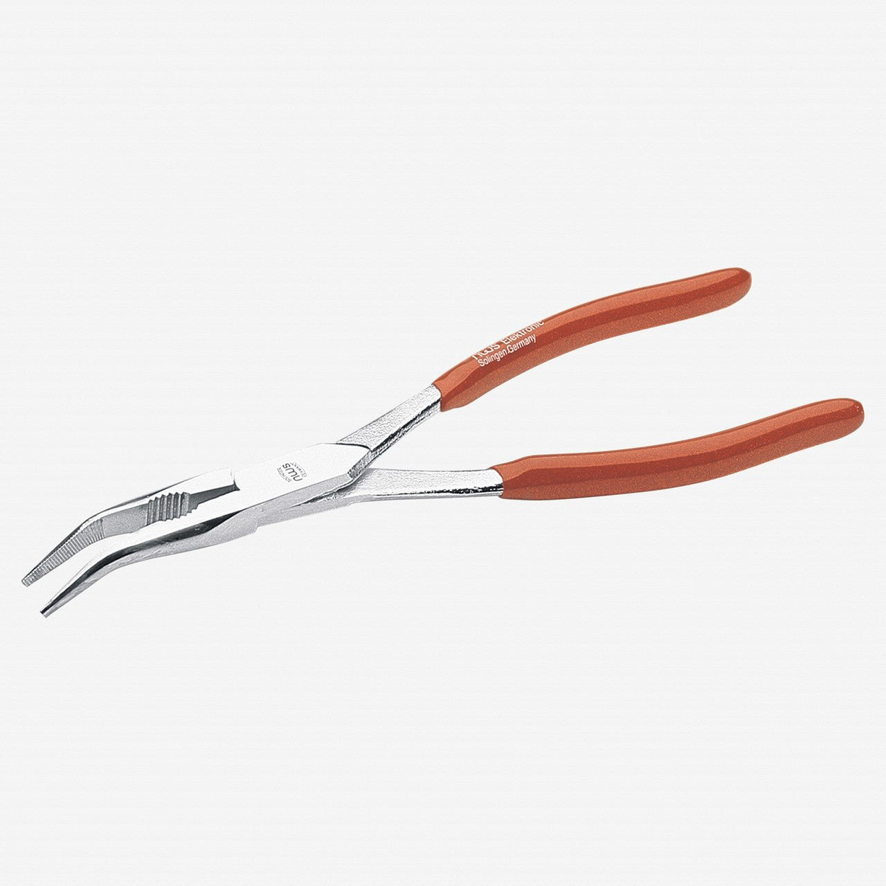 NWS 8.5" Mechanic's Pliers - 40 Degree - Flat - Round Jaws - Plastic Grip - N-128G-52-215 - KC Tool