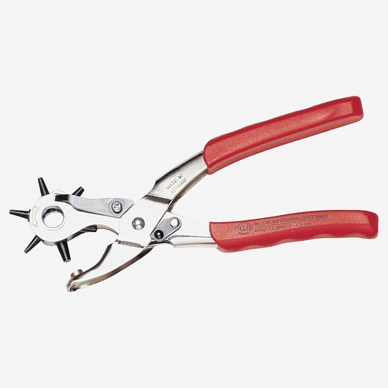 NWS 8.75" Revolving Punch Pliers - Atramentized - Plastic Grip - N-170-12-220 - KC Tool
