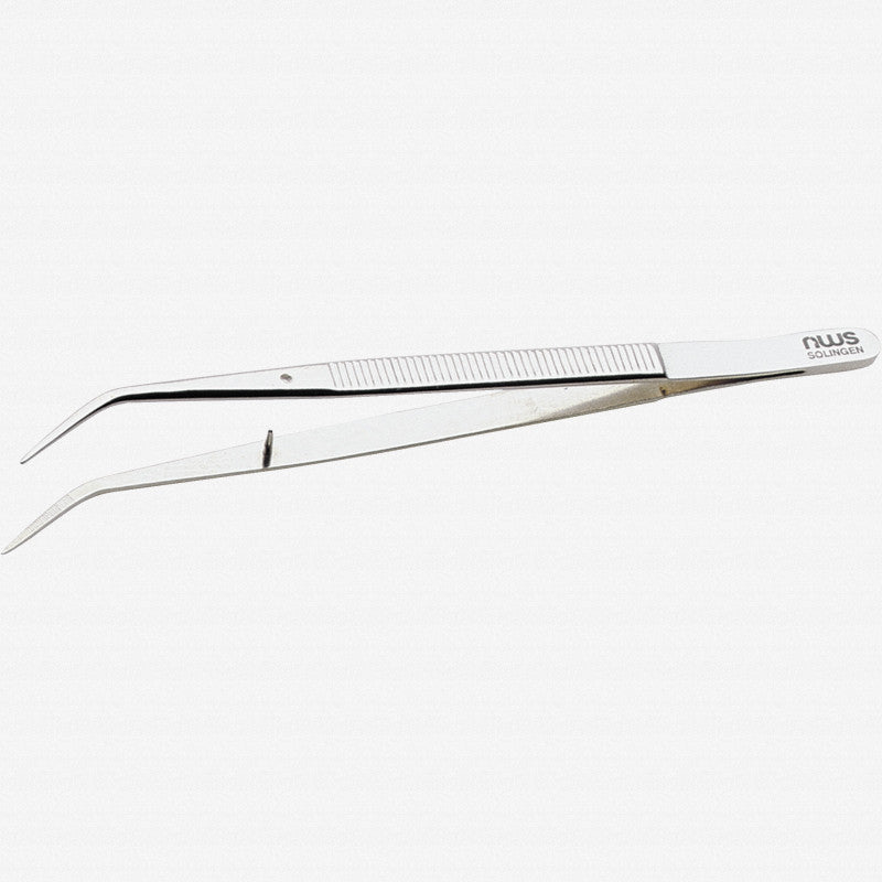 NWS Angled Precision Tweezer, Nickel - plated, 6.3" - N-027G-160 - KC Tool