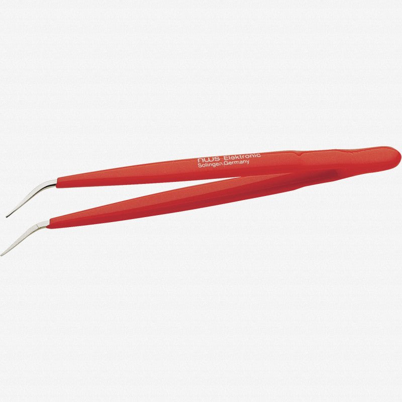 NWS Angled Precision Tweezer with Plastic Coated Handles, 6.1" - N-027GP-155 - KC Tool