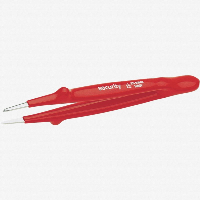 NWS Insulated 1000V Precision Tweezers with Straight Rounded Tips, 5.7" - N-027E-73-1000V-145 - KC Tool