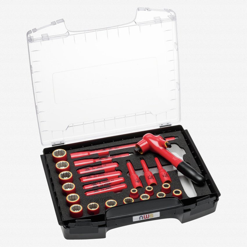 NWS Insulated 1000V Ratchet and Metric Socket Set, 3/8" Drive, 26 Pieces - N-337-15 - KC Tool