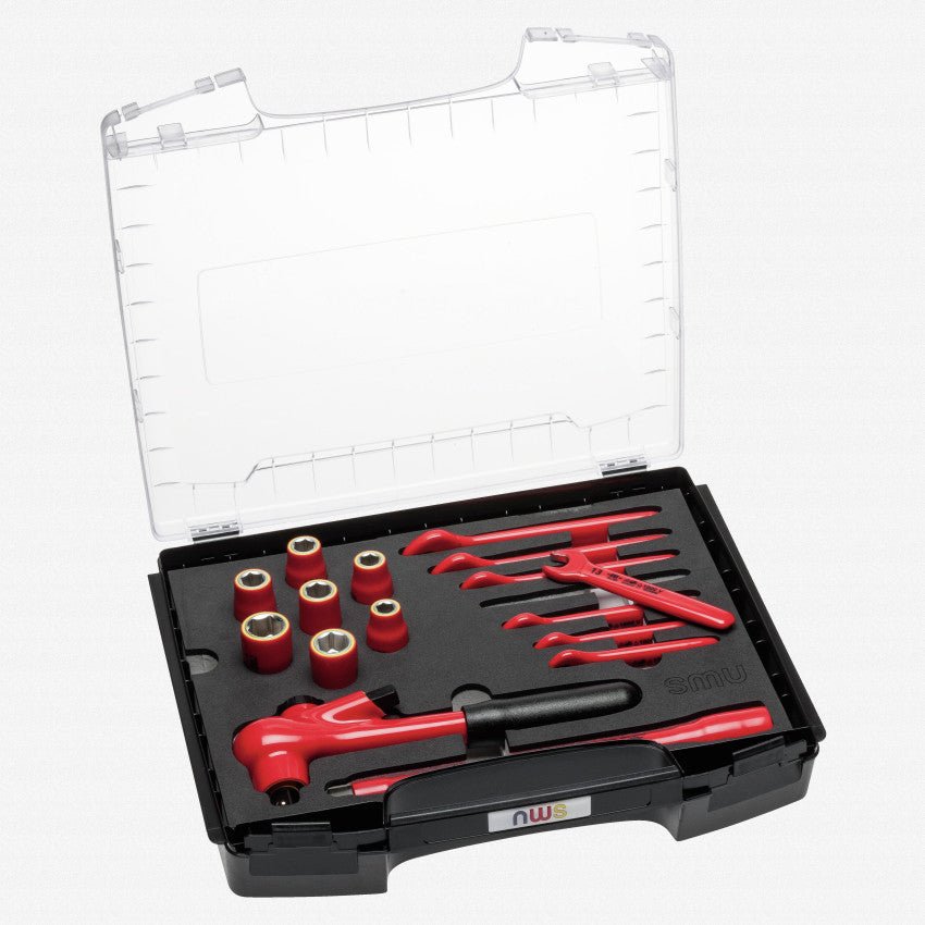 NWS Insulated 1000V Ratchet/Socket/Wrench Set, 1/2" Drive, 17 Pieces - N-337-16 - KC Tool