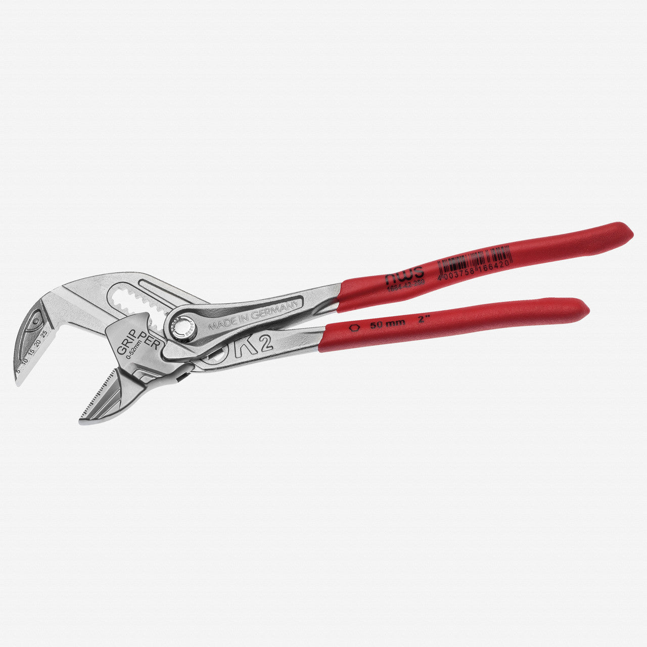 NWS Pliers Wrench Gripper - Matte Chromium - Plastic Grip, 10" - N-1664-42-250 - KC Tool