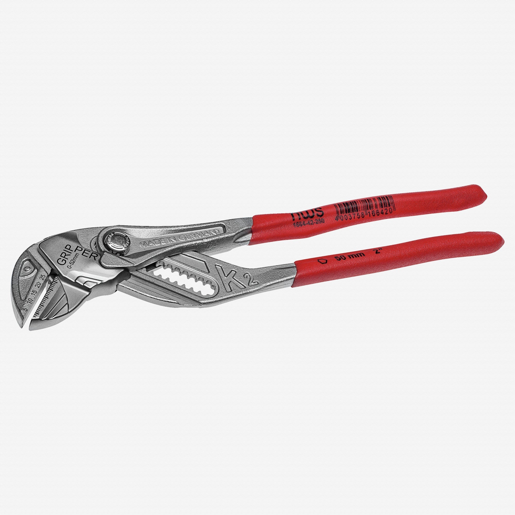 NWS Pliers Wrench Gripper - Matte Chromium - Plastic Grip, 10" - N-1664-42-250 - KC Tool