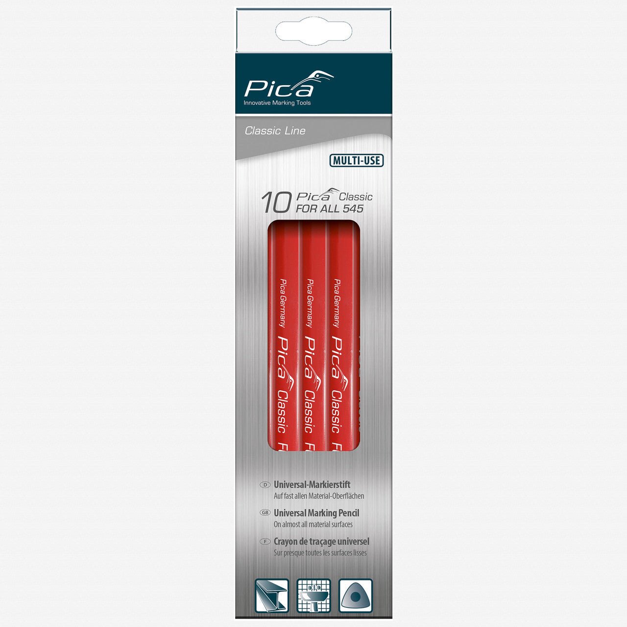 Pica Classic FOR ALL Universal Triangular Pencil, 23cm, 10 Pieces - PA545/24-10 - KC Tool