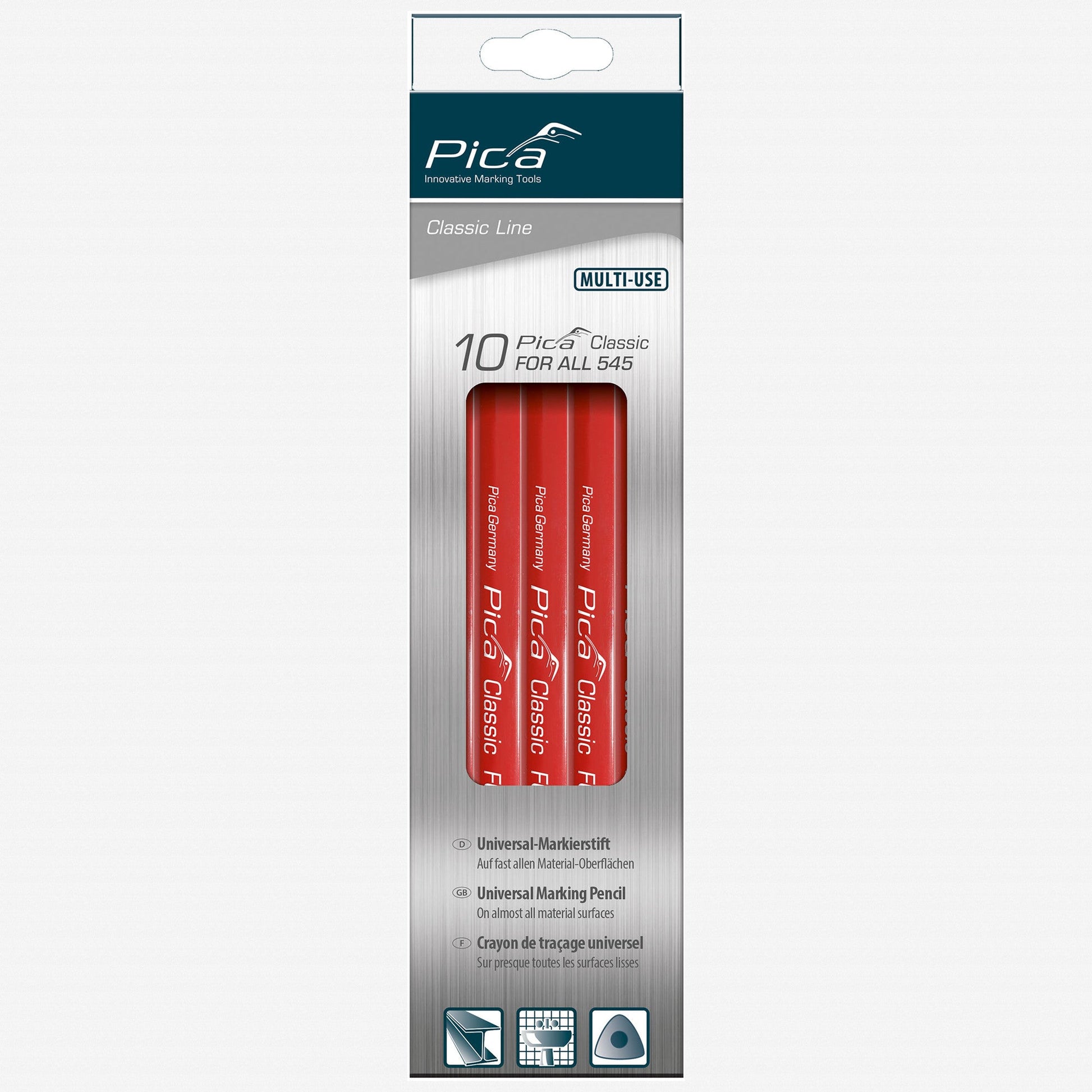 Pica Classic FOR ALL Universal Triangular Pencil, 23cm, 10 Pieces - PA545/24-10 - KC Tool
