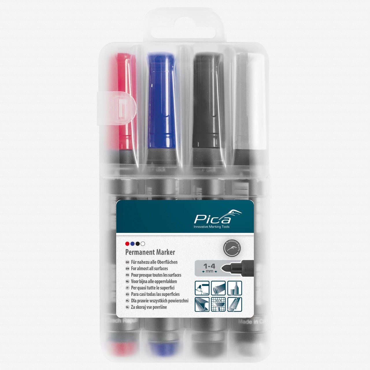 Pica Classic Permanent Marker Set, Bullet Tip, 4 Pieces - PA520/04 - KC Tool