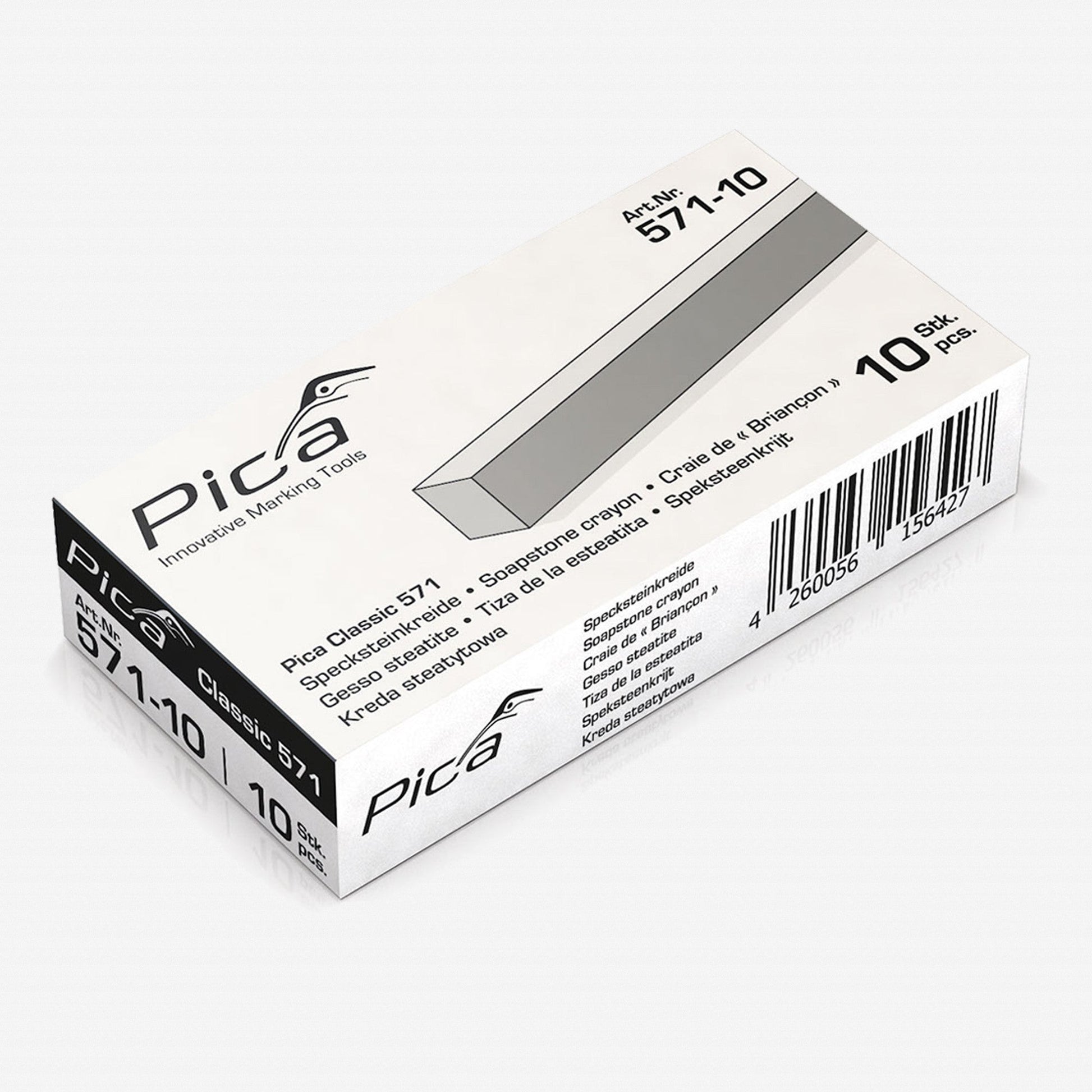 Pica Classic Soapstone Welding Crayon, 10 x 10 x 100 mm, 10 pieces - PA571-10 - KC Tool