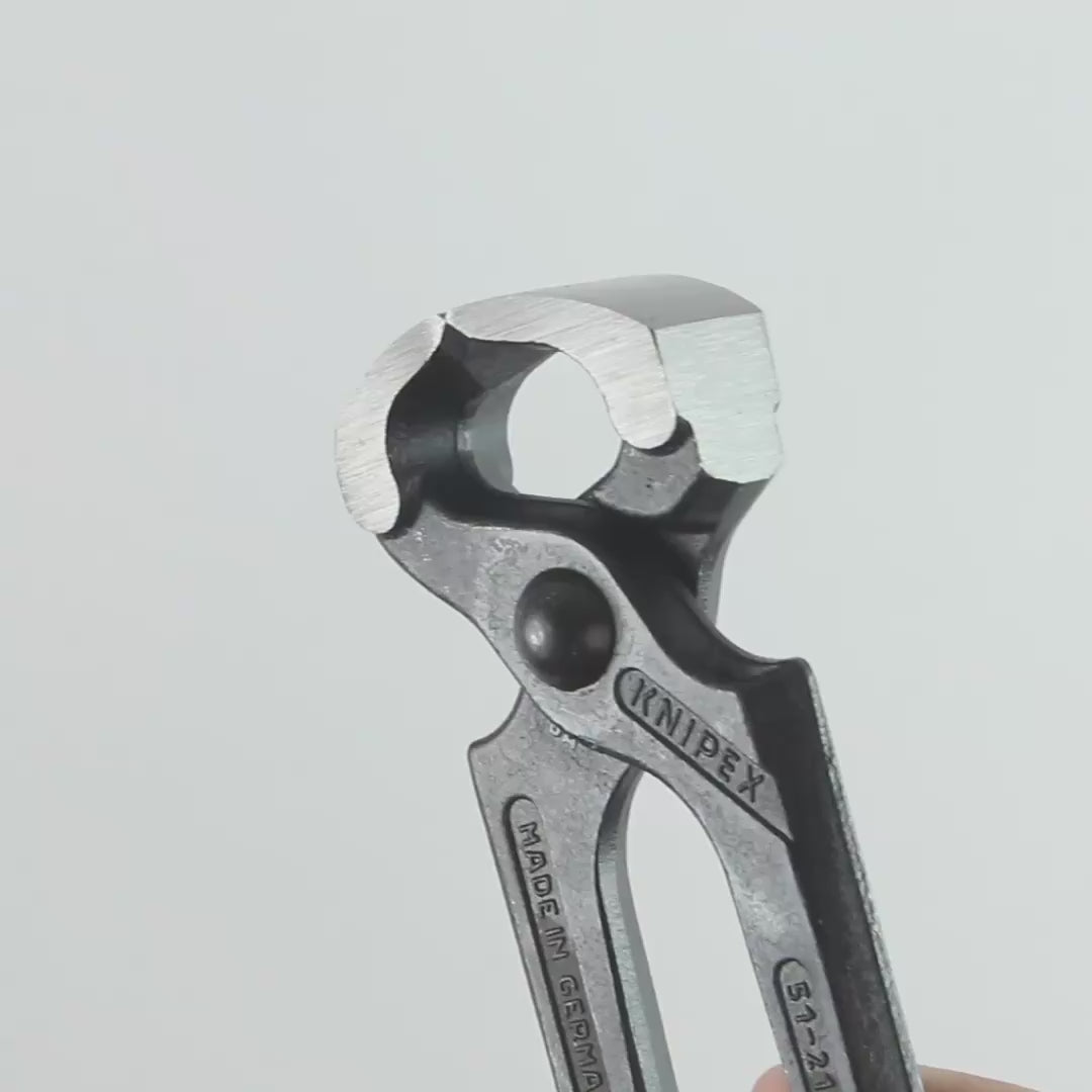 Load video: Knipex 8.3" Hammerhead Style Carpenters' Pincers - Plastic Grip