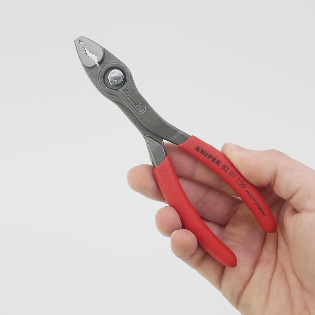 Load video: Knipex Twin Grip 6" Slip Joint Pliers - Plastic Grip
