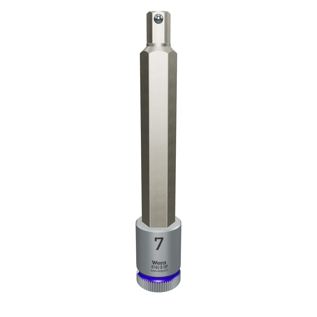Wera 003038 3/8" Drive Zyklop Hex-Plus Bit Socket with Holding Function 7.0 mm Long - WR003038 - KC Tool