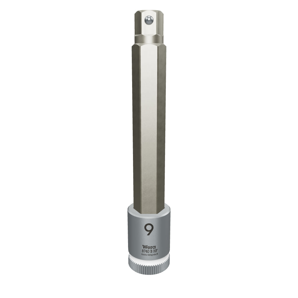Wera 003042 3/8" Drive Zyklop Hex-Plus Bit Socket with Holding Function 9.0 mm Long - WR003042 - KC Tool