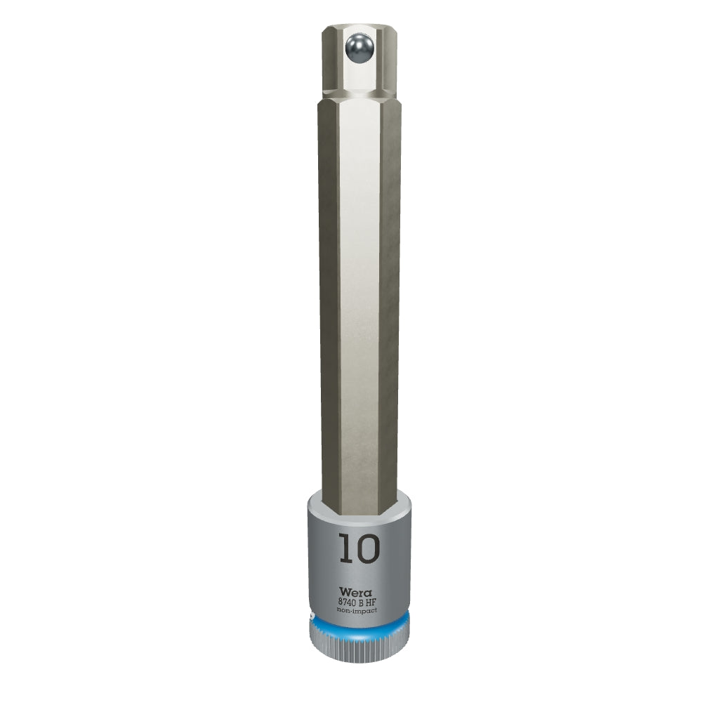 Wera 003044 3/8" Drive Zyklop Hex-Plus Bit Socket with Holding Function 10 mm Long - WR003044 - KC Tool