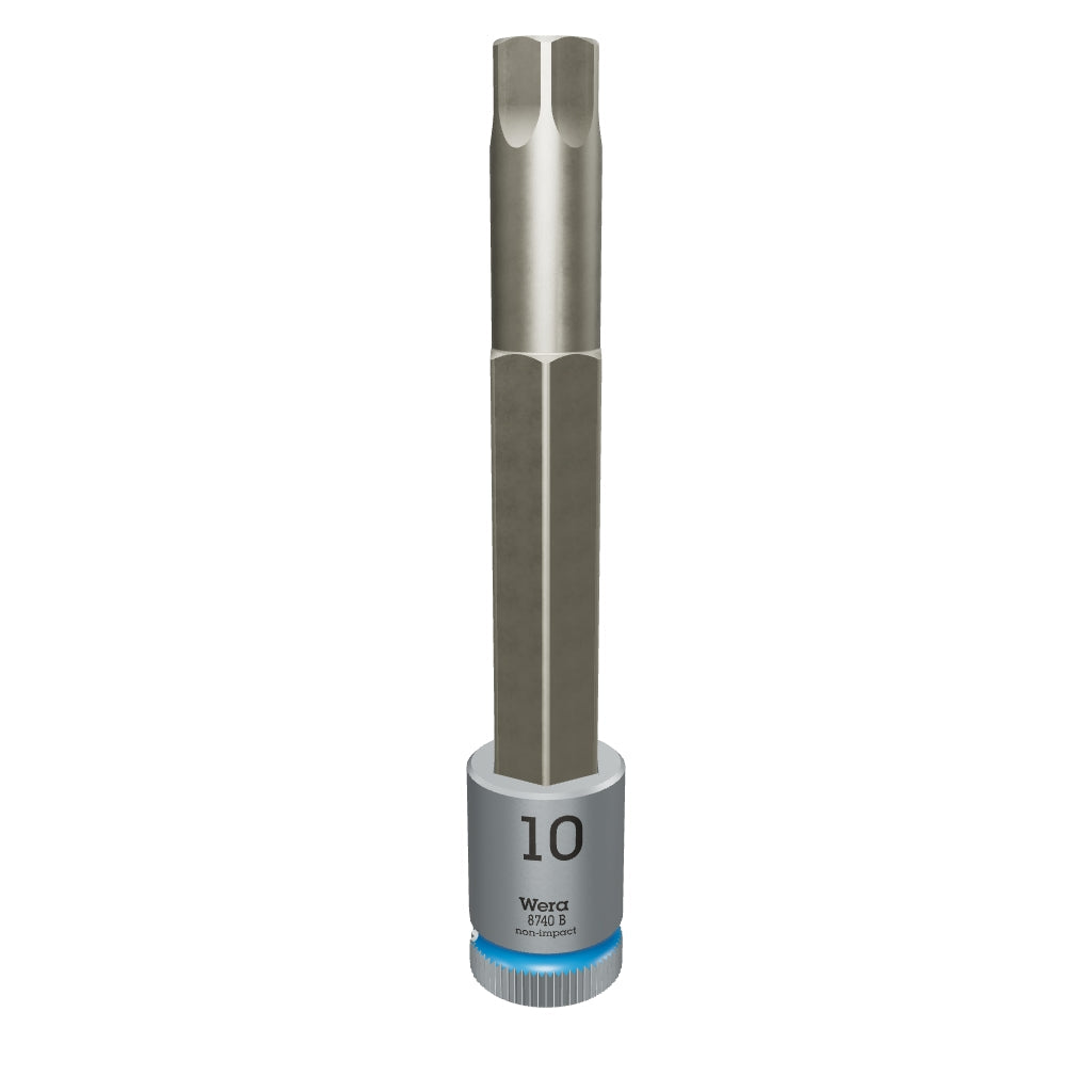 Wera 003056 8740 B Zyklop Hex Bit Socket, 3/8" Drive, 10.0 x 100 mm - WR003056 - KC Tool