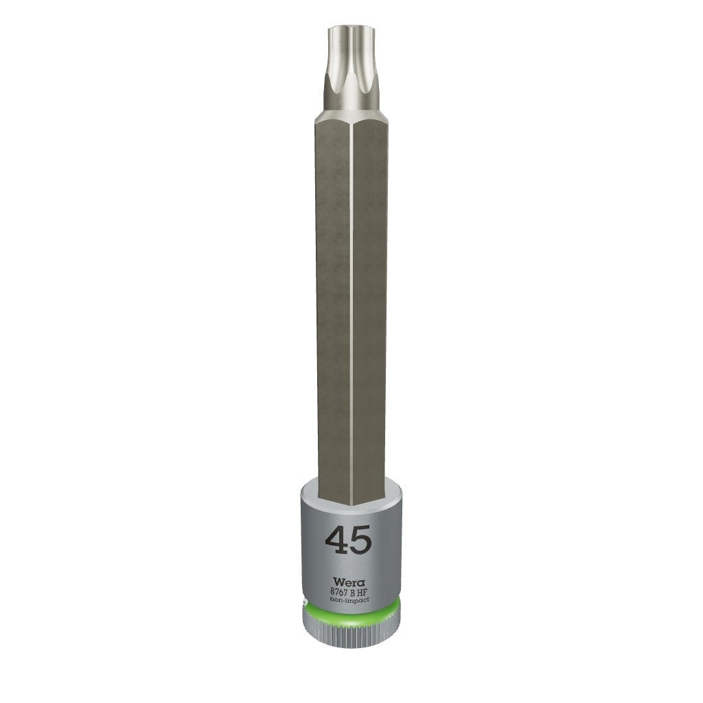 Wera 003071 3/8" Drive Zyklop TORX® Bit Socket with Holding Function T45 Long - WR003071 - KC Tool
