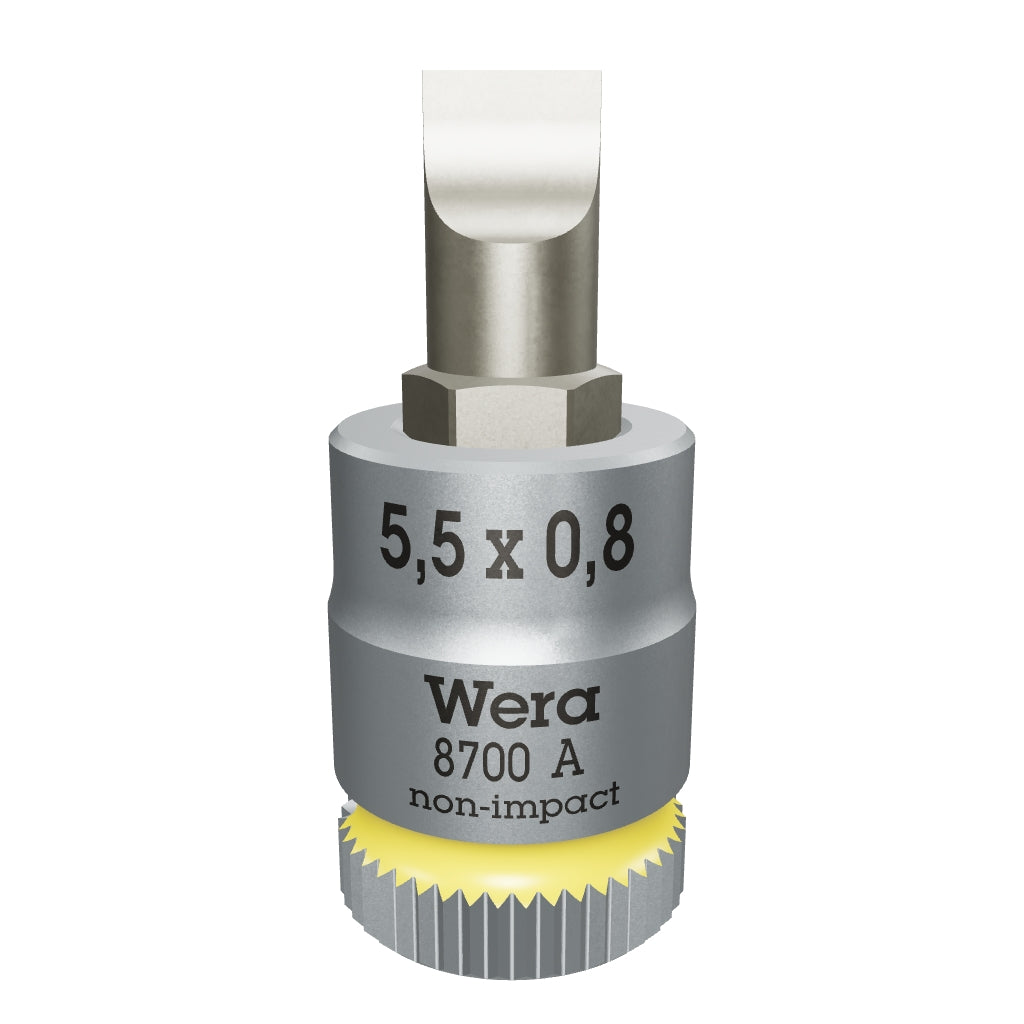 Wera 003320 8700 A FL Zyklop Bit Socket with 1/4" Drive, FL 0.8 x 5.5 x 28 mm - WR003320 - KC Tool