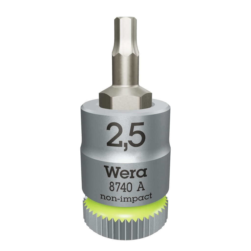Wera 003331 8740 A Zyklop Hex Bit Socket with 1/4" Drive, 2.5 x 28 mm - WR003331 - KC Tool