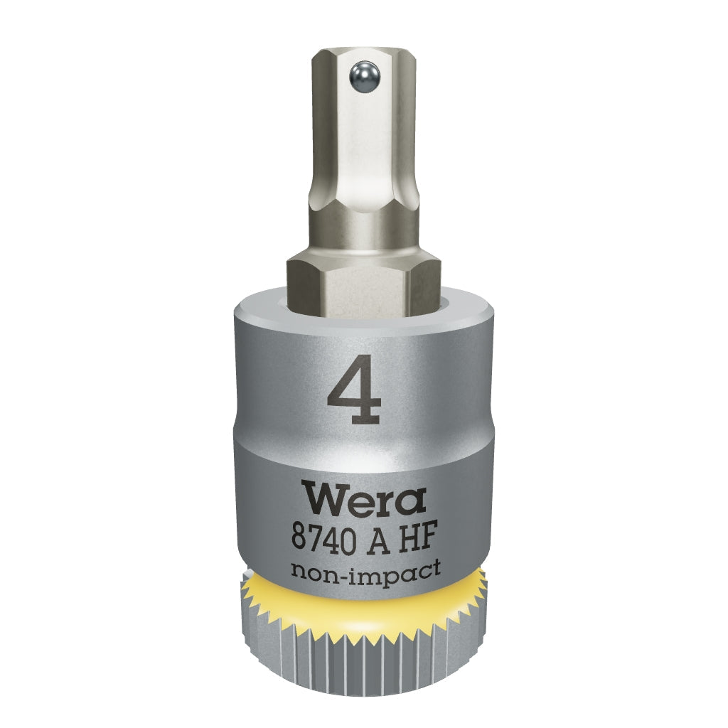 Wera 003333 8740 A Zyklop Bit Socket with 1/4" Drive with Holding Function , 4.0 x 28 mm - WR003333 - KC Tool