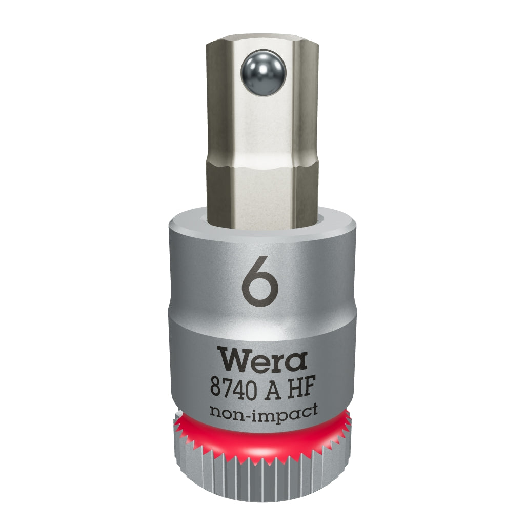 Wera 003337 8740 A Zyklop Bit Socket with 1/4" Drive with Holding Function , 6.0 x 28 mm - WR003337 - KC Tool