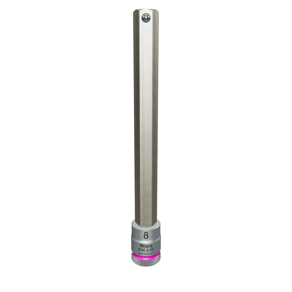 Wera 003340 8740 A Zyklop Bit Socket with 1/4" Drive with Holding Function , 8.0 x 100 mm - WR003340 - KC Tool