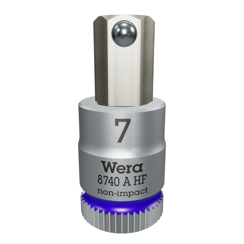 Wera 003341 8740 A Zyklop Bit Socket with 1/4" Drive with Holding Function , 7.0 x 28 mm - WR003341 - KC Tool
