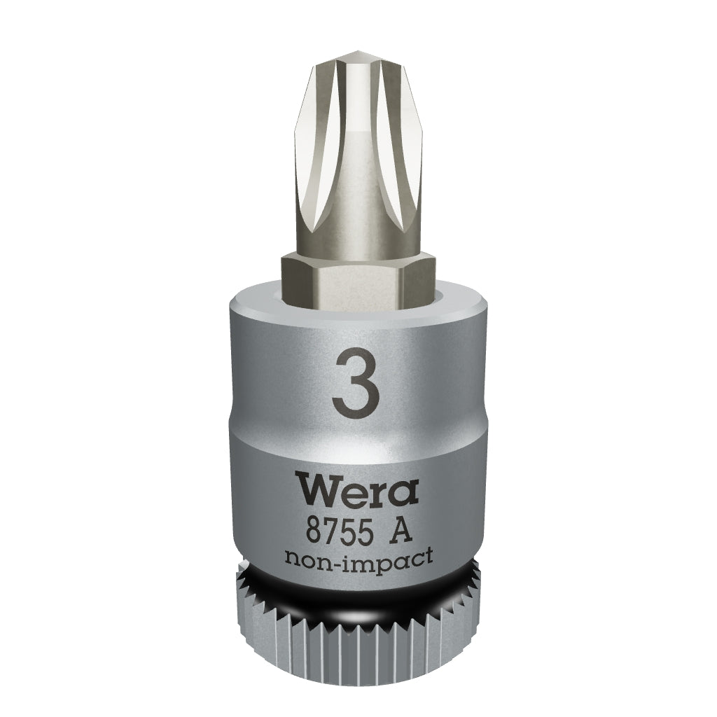 Wera 003355 8755 A PZ Zyklop Bit Socket with 1/4" Drive, PZ 3 x 28 mm - WR003355 - KC Tool