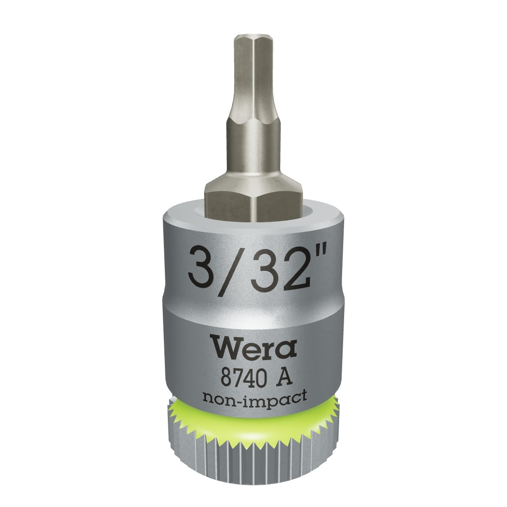 Wera 003381 8740 A 1/4" Drive Zyklop Hex-Plus Bit Socket, 3/32" - WR003381 - KC Tool