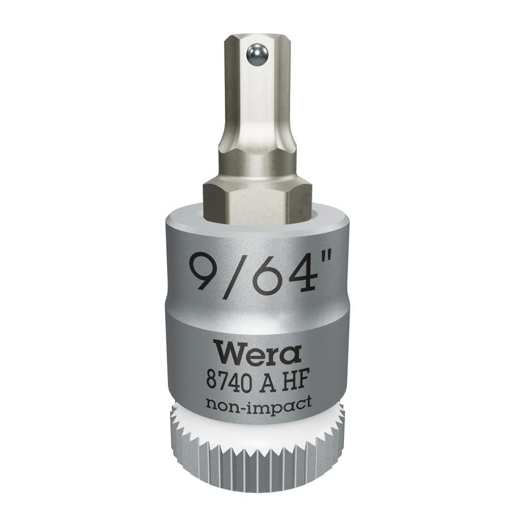 Wera 003384 8740 A 1/4" Drive Zyklop Hex-Plus Bit Socket with Holding Function 9/64" - WR003384 - KC Tool