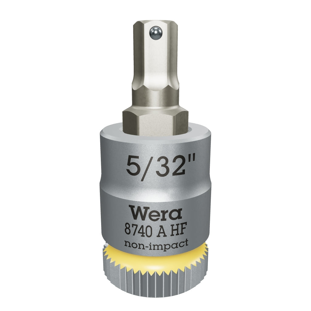Wera 003385 8740 A 1/4" Drive Zyklop Hex-Plus Bit Socket with Holding Function 5/32" - WR003385 - KC Tool