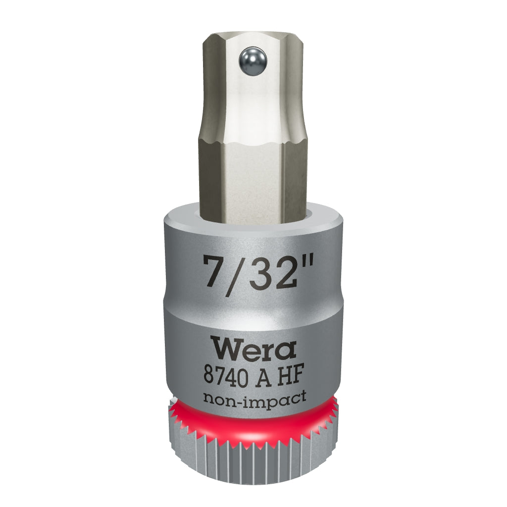 Wera 003387 8740 A 1/4" Drive Zyklop Hex-Plus Bit Socket with Holding Function 7/32" - WR003387 - KC Tool
