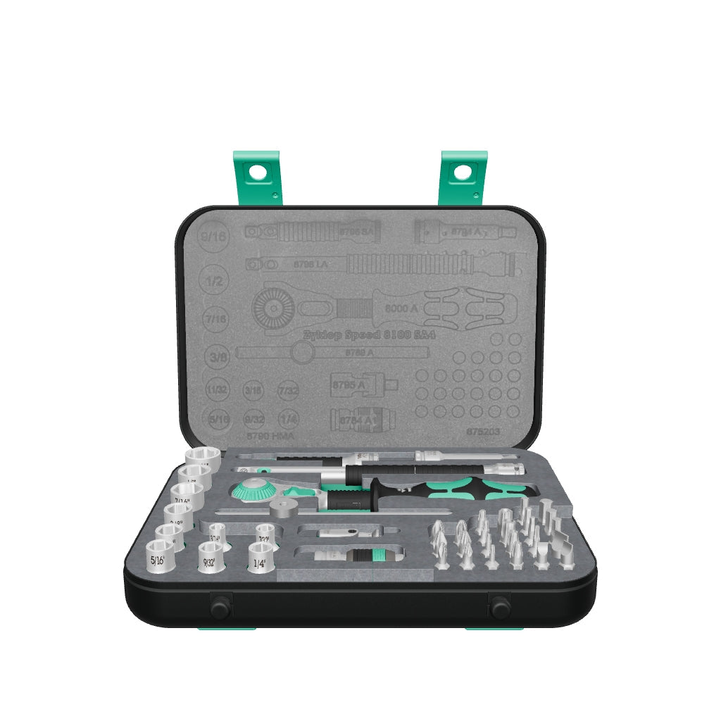 Wera 003535 Zyklop Ratchet Premium 1/4" Drive SAE Set - WR003535 - KC Tool