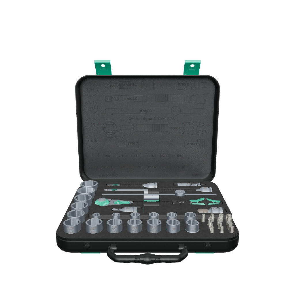 Wera 003647 Zyklop Ratchet Premium 1/2" Drive SAE Set - WR003647 - KC Tool