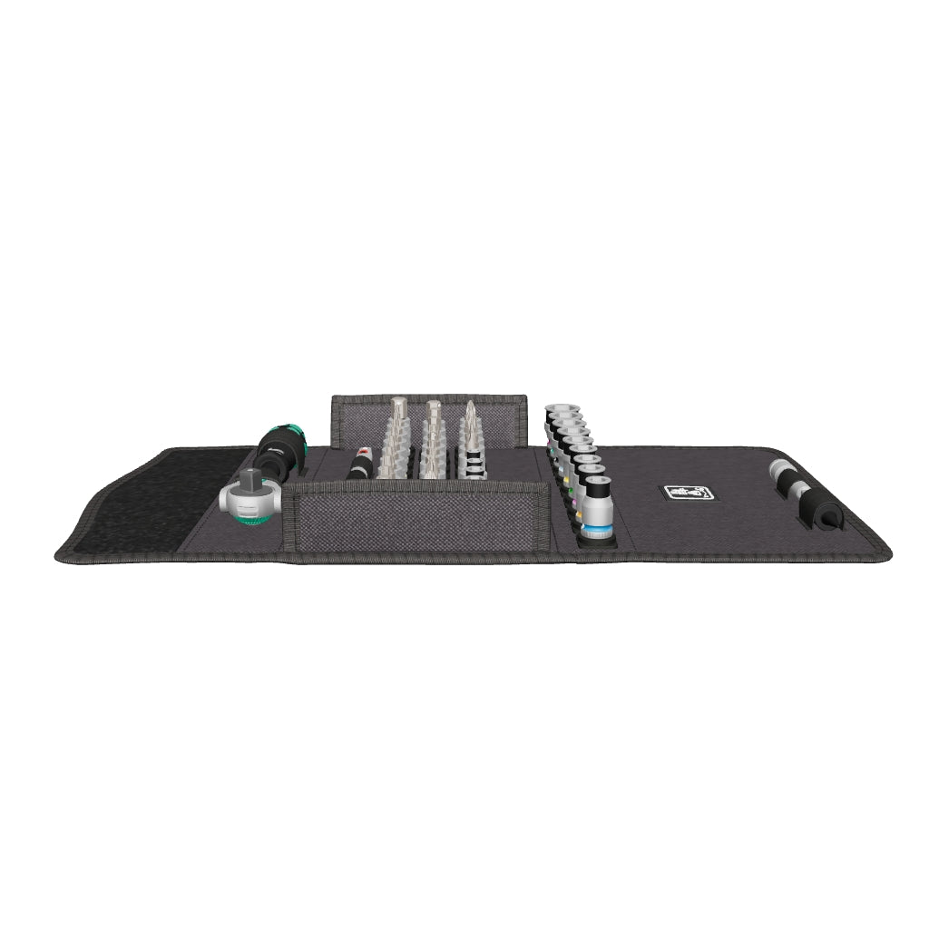 Wera 003755 8100 SA All-in Zyklop Speed Ratchet Set, 1/4" Drive with Holding Function - Metric - WR003755 - KC Tool
