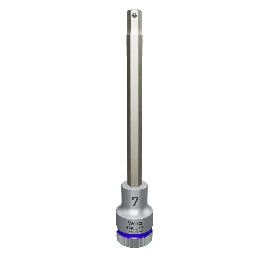 Wera 003843 1/2" Drive Zyklop Hex-Plus Bit Socket with Holding Function 7mm Long - WR003843 - KC Tool