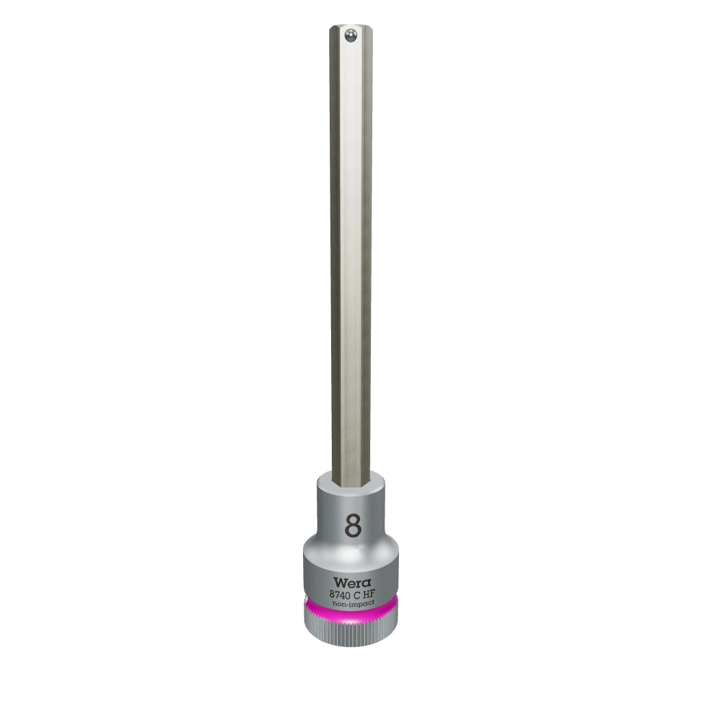 Wera 003844 1/2" Drive Zyklop Hex-Plus Bit Socket with Holding Function 8mm Long - WR003844 - KC Tool